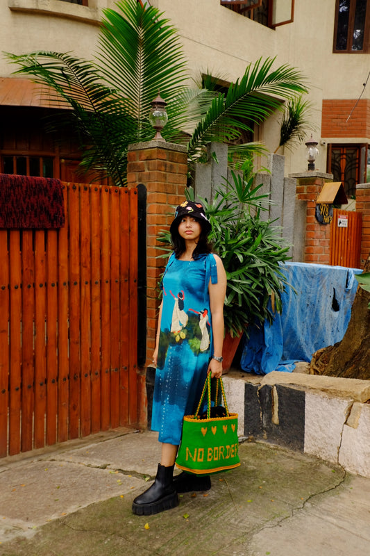 Kadhali custom dress in blue