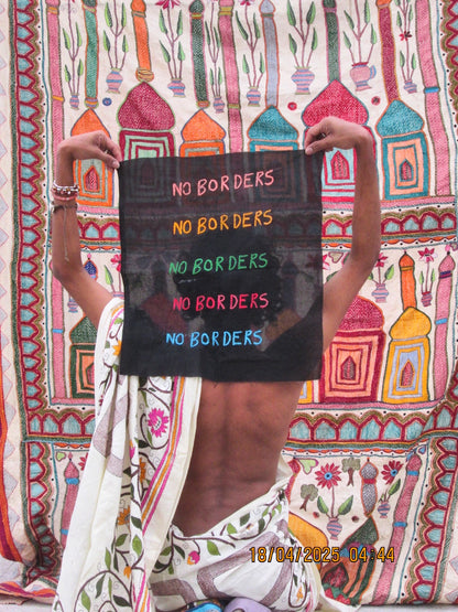 No Borders hand embroidered Kantha tapestry