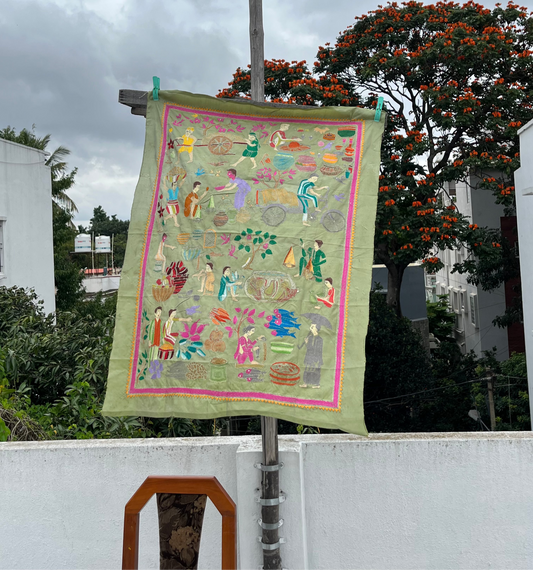 Stitched Stories Rural Life in Green