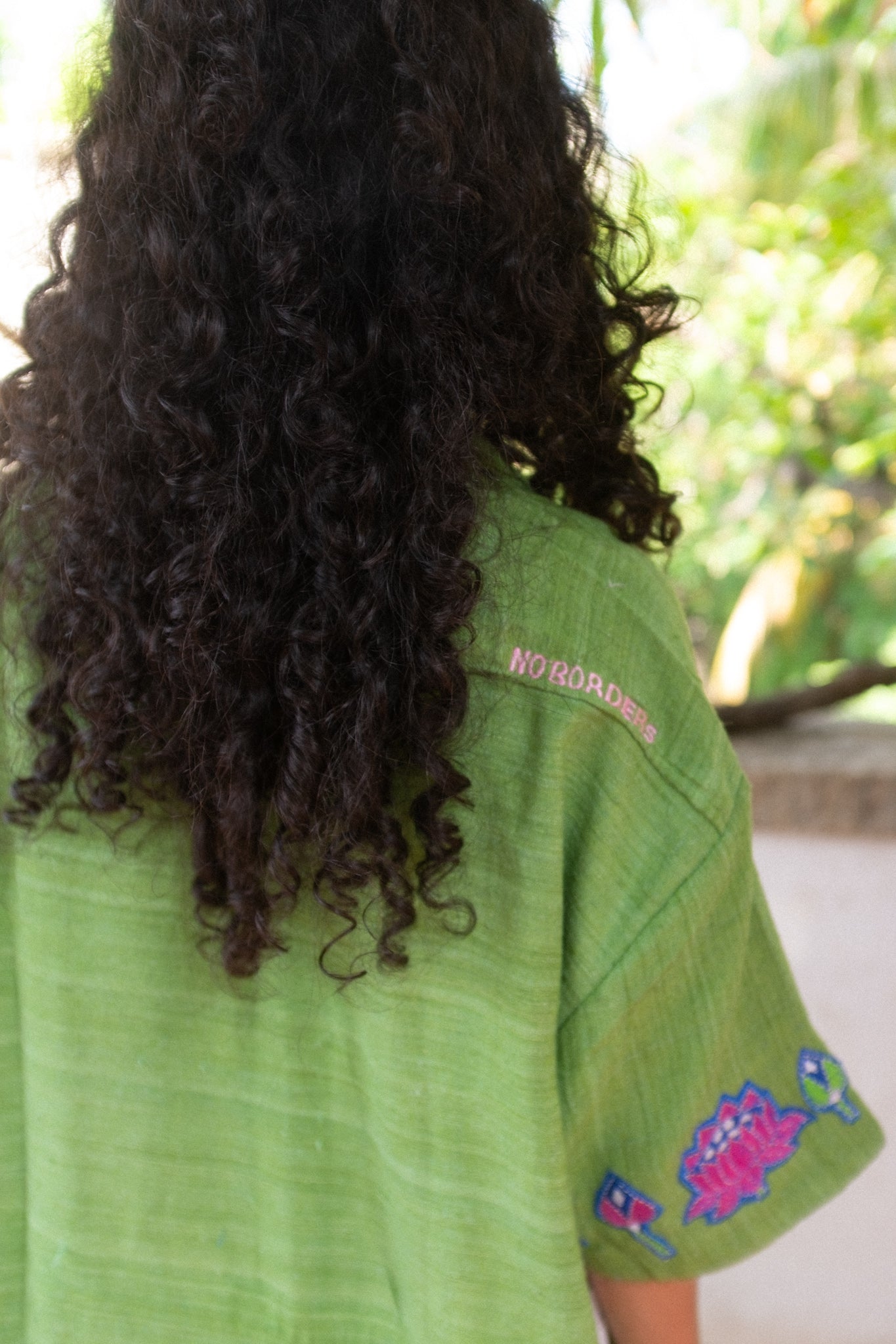 Kantha lotus shirt (green)