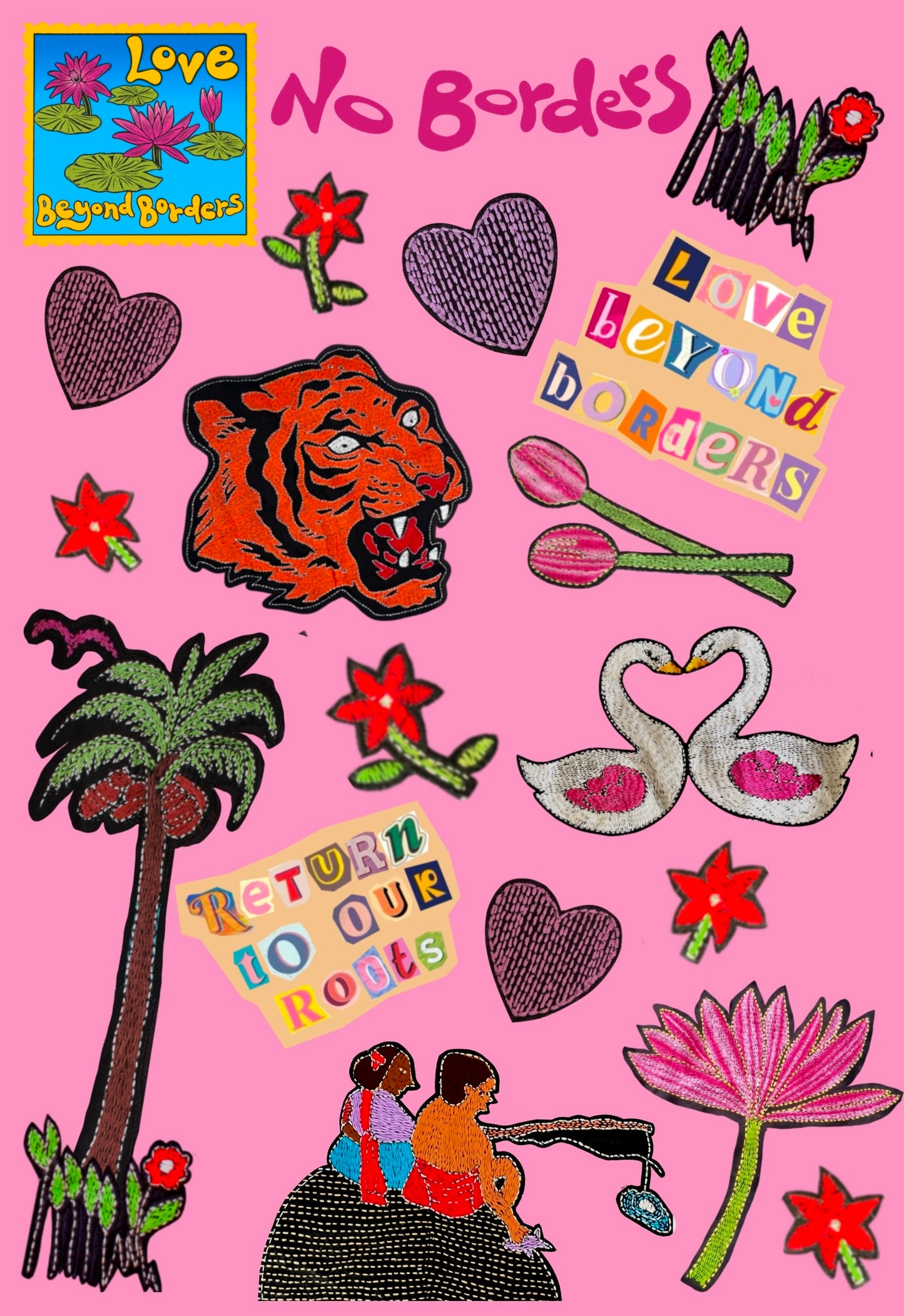 Kantha Motif Sticker
