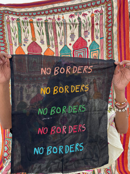 No Borders hand embroidered Kantha tapestry