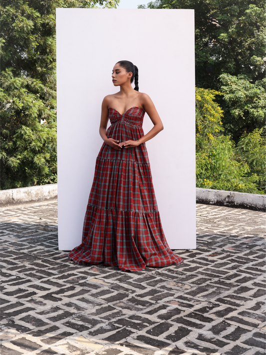 Madras Gathered Dress