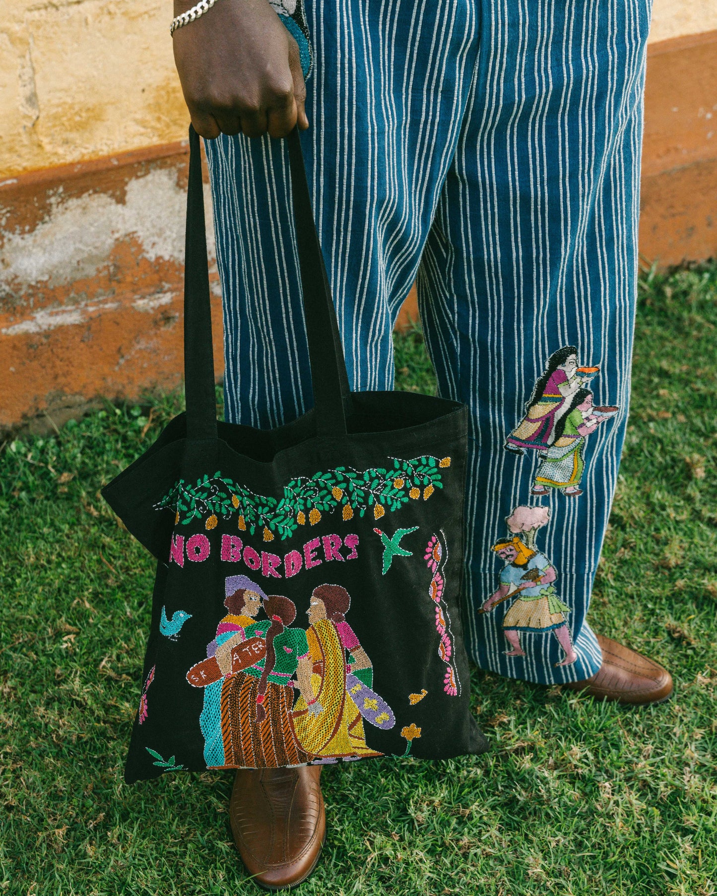 Skater Sisterhood Kantha Tote Bag