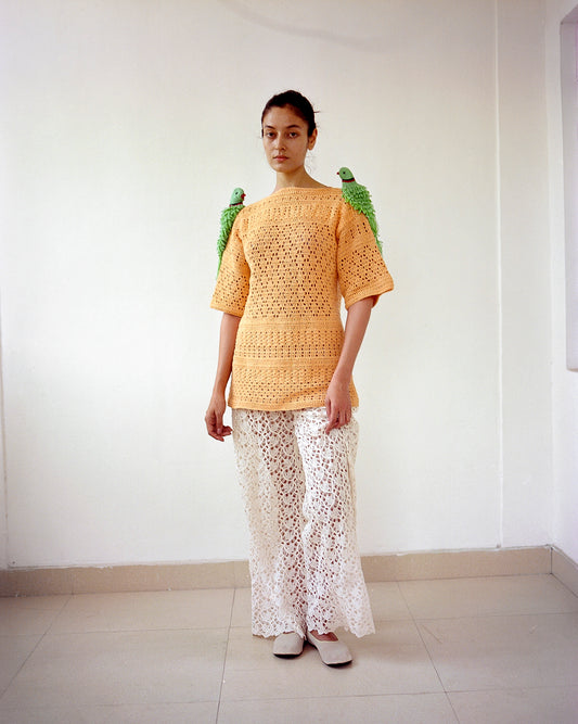 Yellow - Hand Crochet T shirt