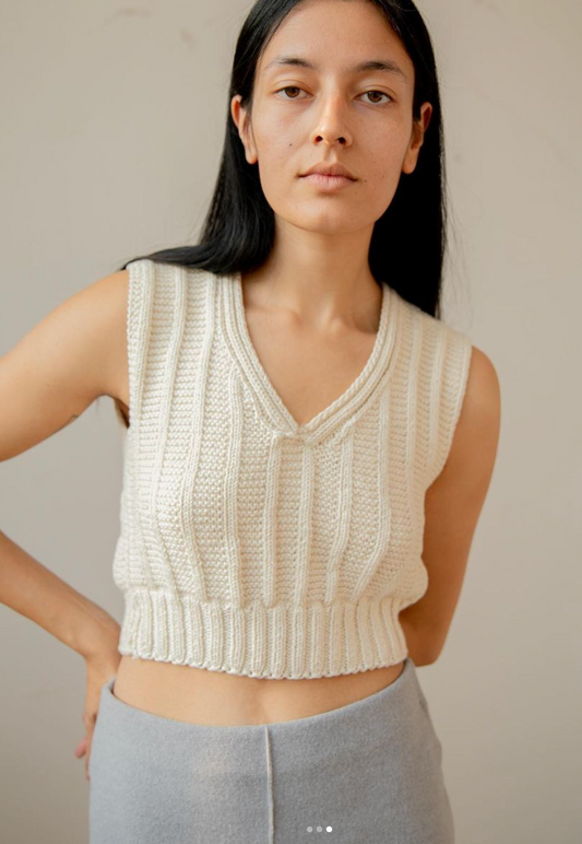 Undyed Hand knitted Vest