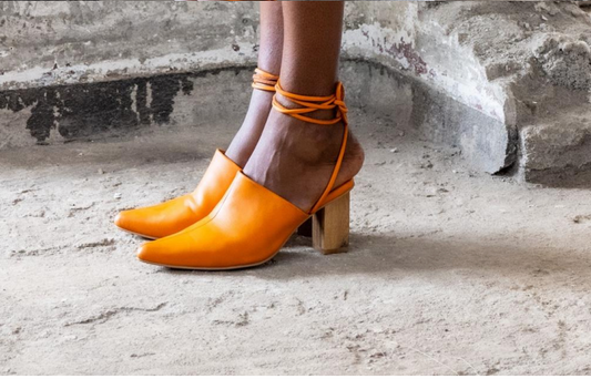 Pointed Ankle Tie Mules