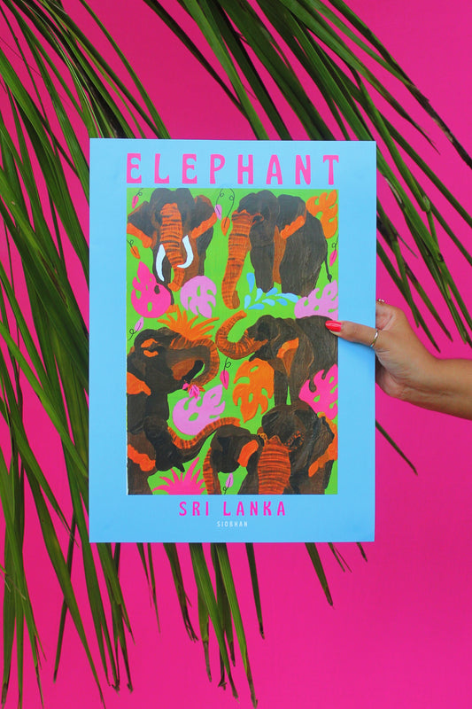 Elephant Travel Poster