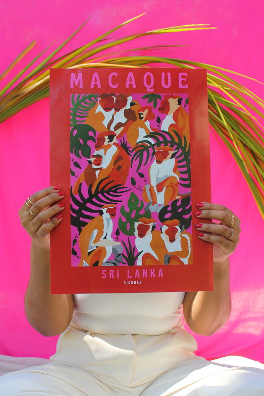 Macaque Travel Poster