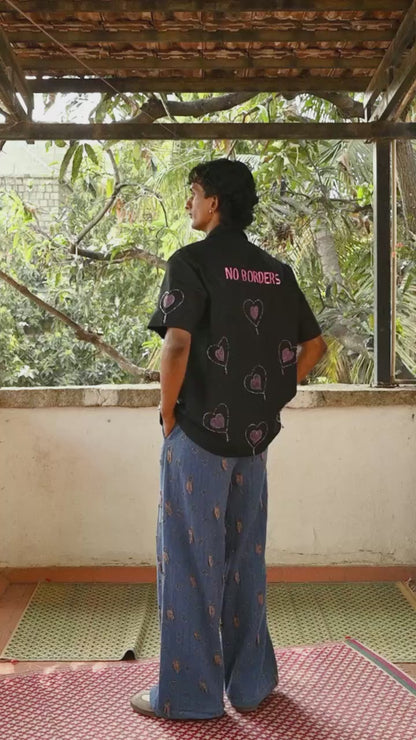 Kantha Shirt With Hearts