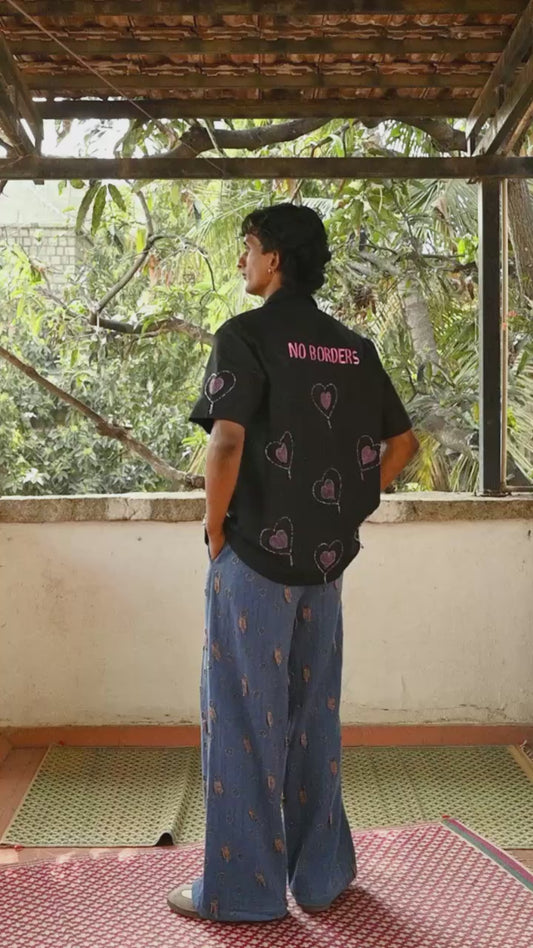 Kantha Shirt With Hearts