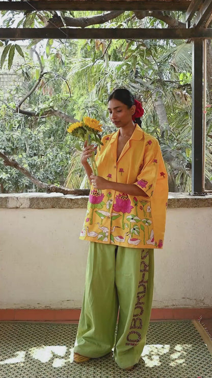Kantha Lotus Silk shirt