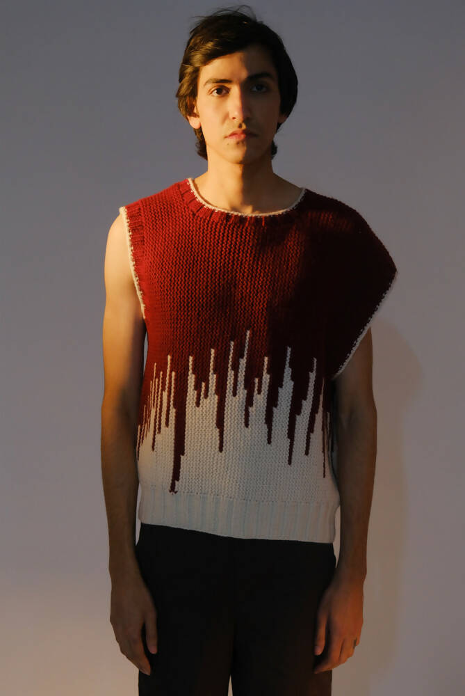 WINE RED IKAT VEST