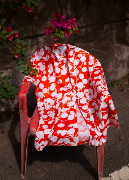 CARROT ORANGE FLORAL SHIRT