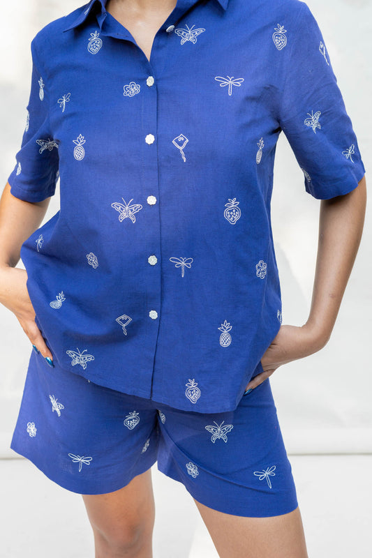Zari Linen Button-down Shirt
