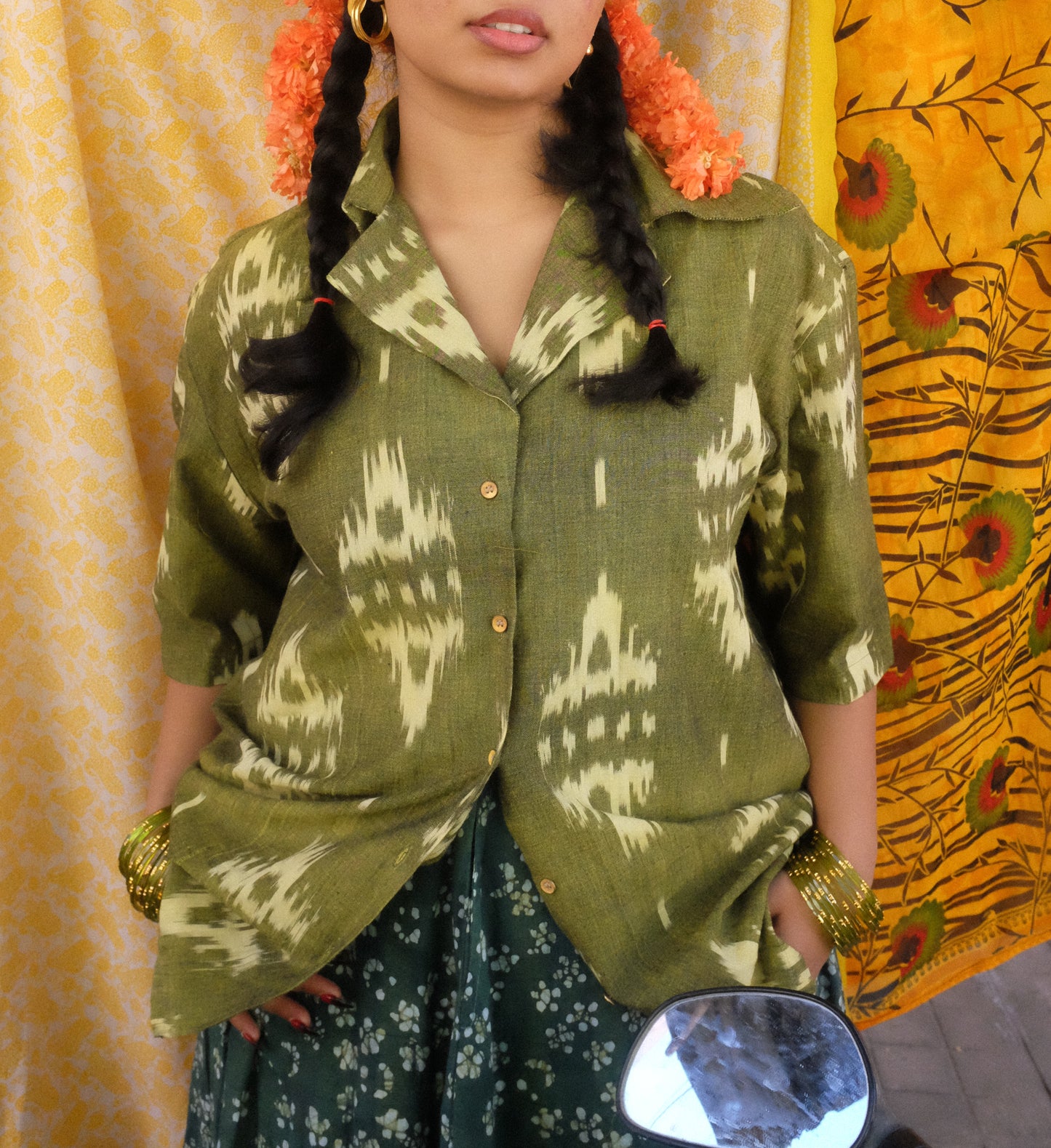 Green Ikat Shirt