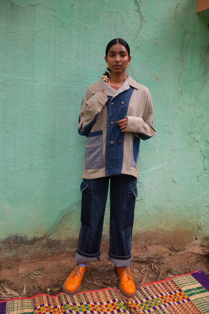 BLUE DOUBLE BREASTED JACKET