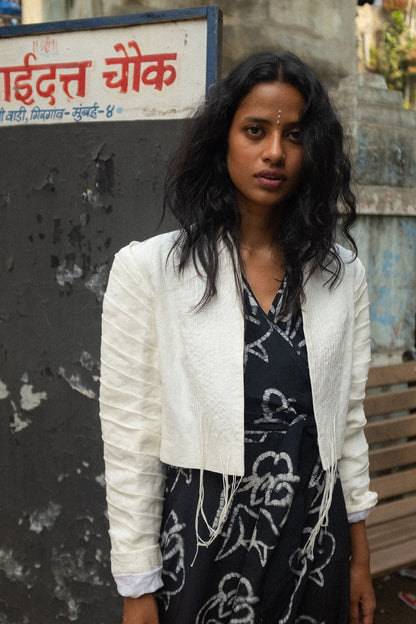 WHITE CROP JACKET