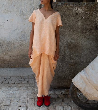 LINEN DRAPE DRESS