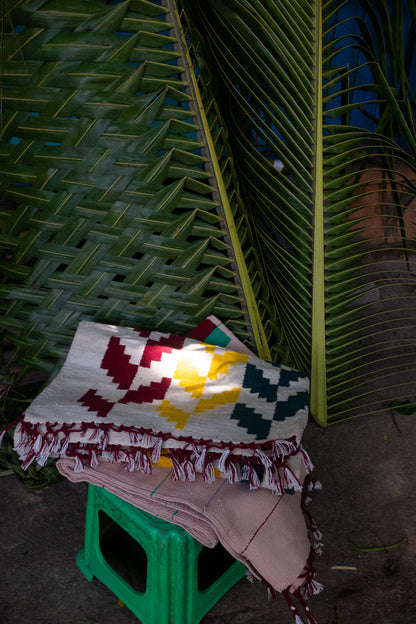 TRI-COLOR HANDWOVEN DHURRIE