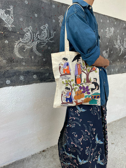 Fish Market Kantha Bag