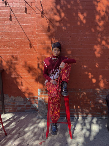 WINE RED IKAT VEST