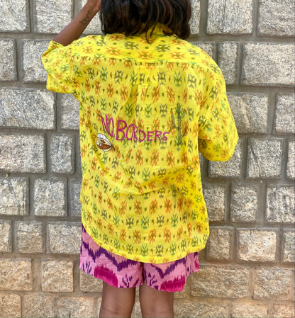 Ikat x Kantha Love-story Shirt