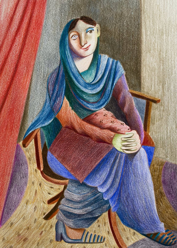 WOMAN SITTING ON A CHAIR