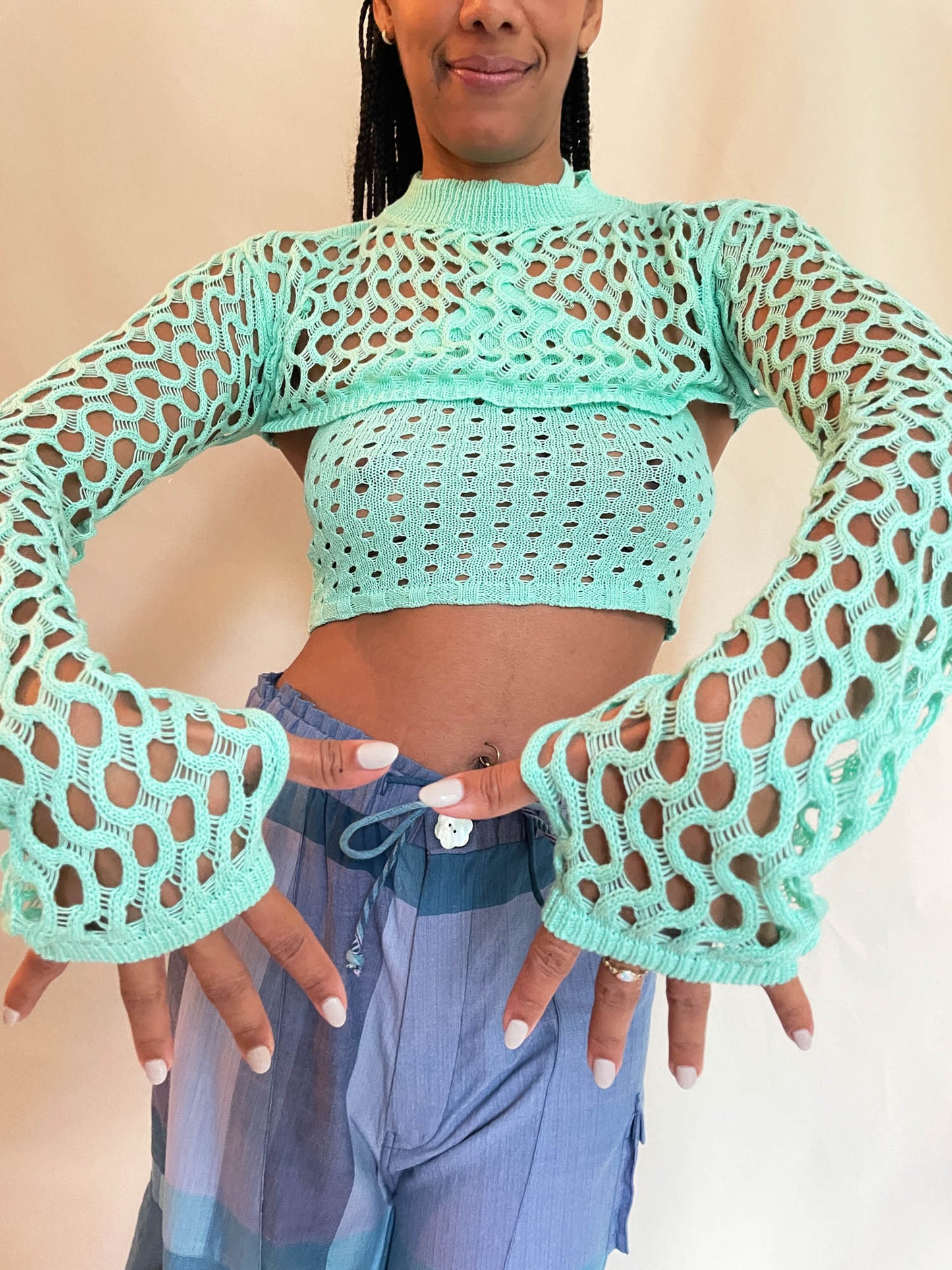 Knit Shrug with Thumbholes