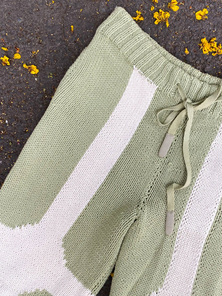 GREEN HAND- KNIT TROUSERS