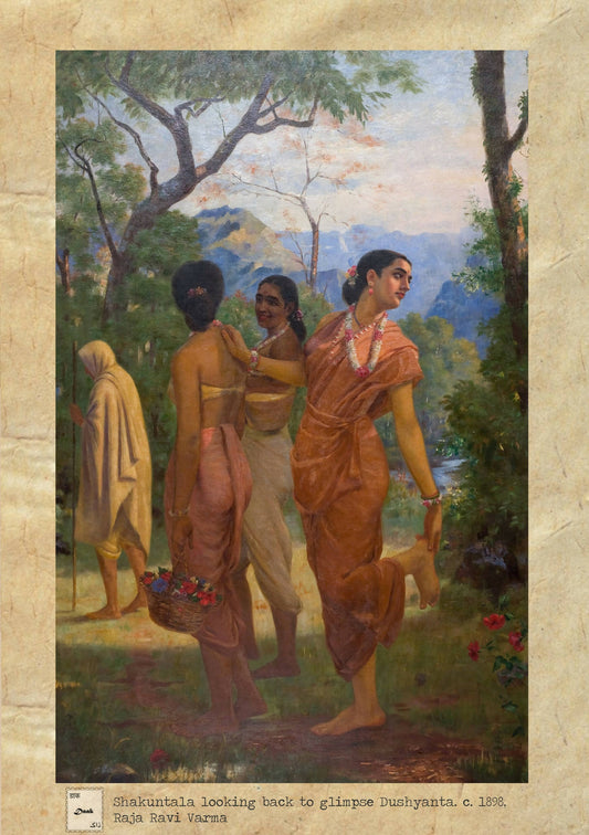 'Shakuntala' by Raja Ravi Varma- Daak Art Print