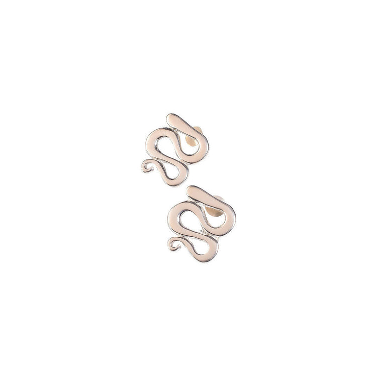 Serpentine Earring in Silver (small)