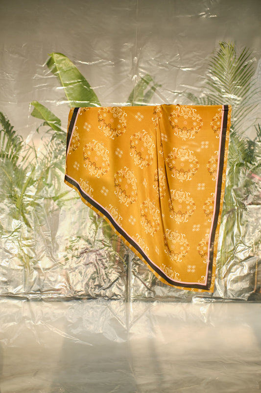 LEENA MUSTARD SILK SCARF