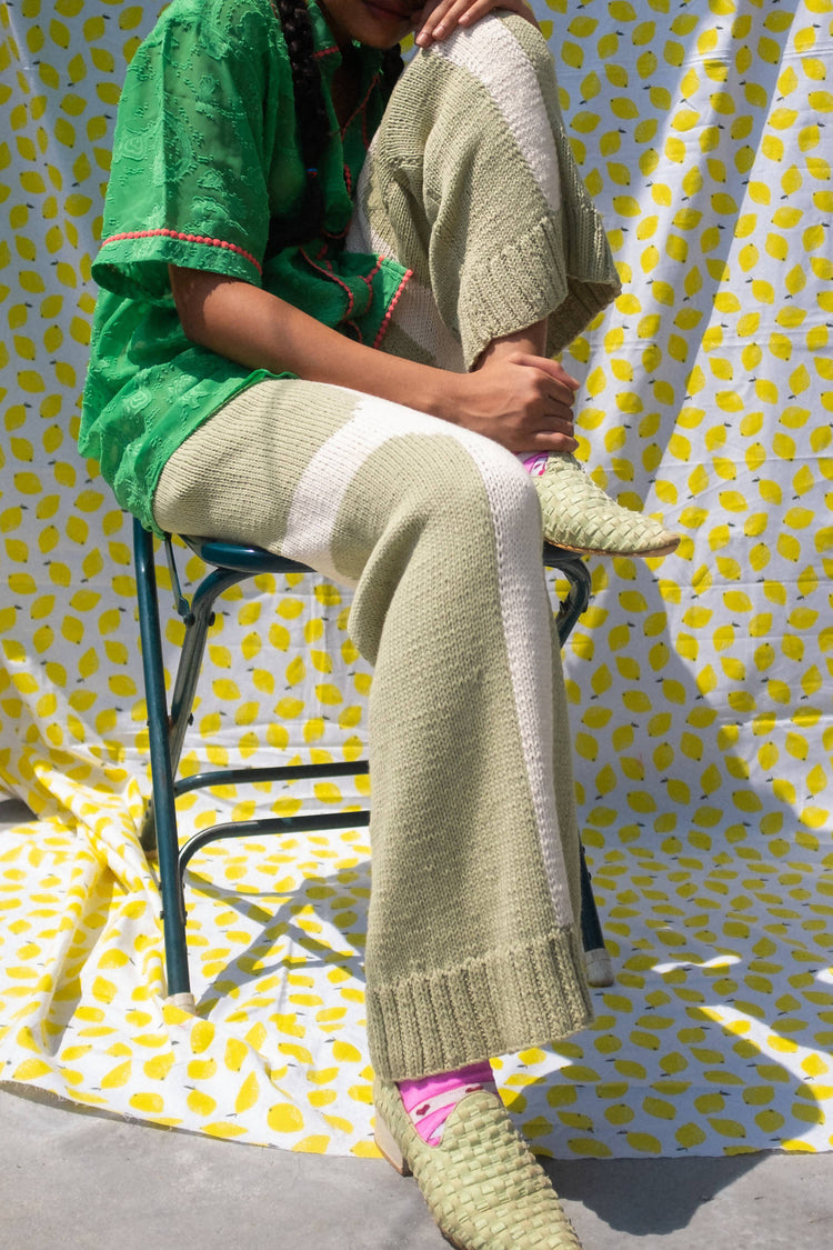 GREEN HAND- KNIT TROUSERS