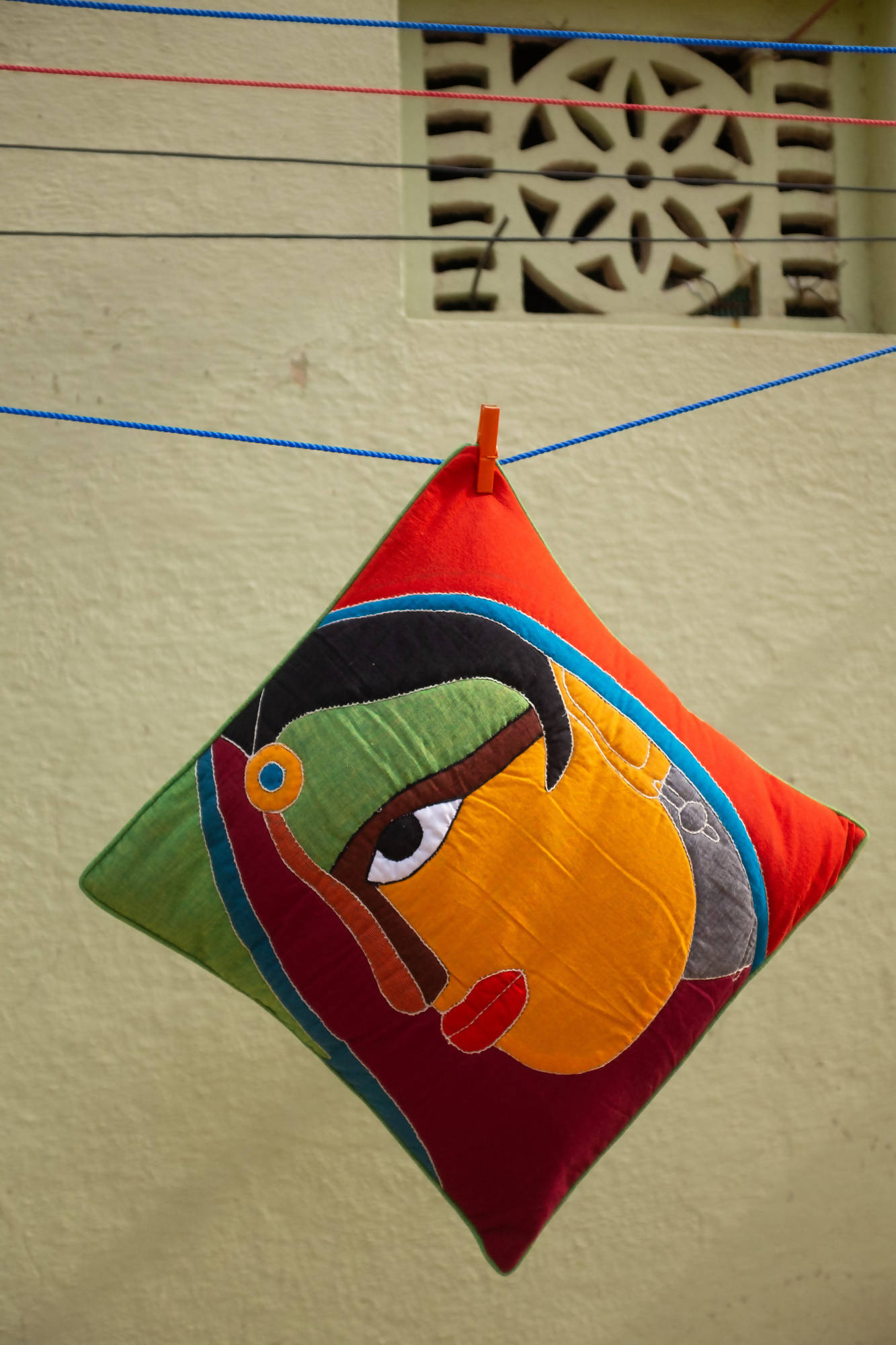 'NARI' SUJINI & APPLIQUE EMROIDERY COTTON CUSHION COVER