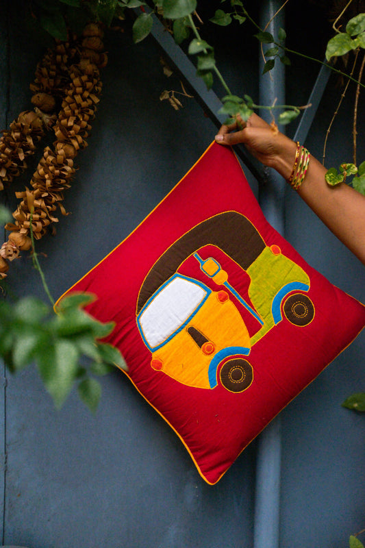 'TEMPO' SUJINI & APPLIQUE EMROIDERY COTTON CUSHION COVER