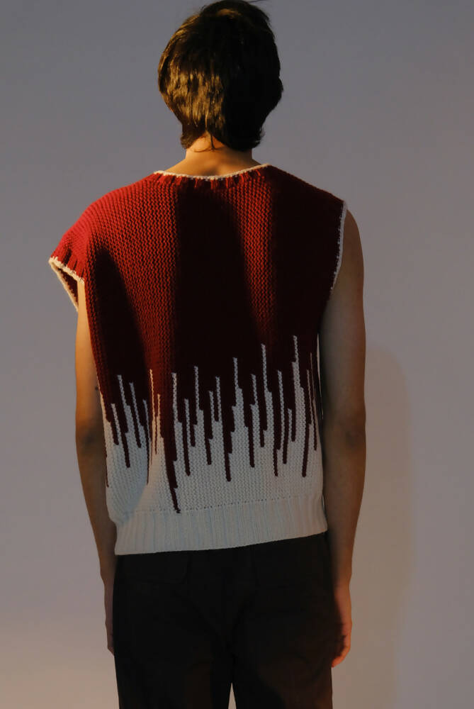 WINE RED IKAT VEST