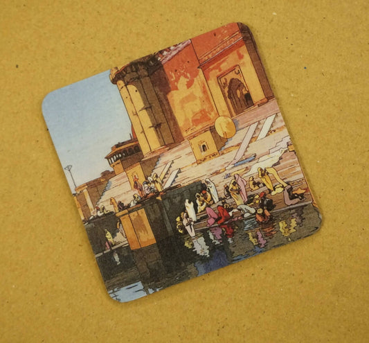 Ghat in Banaras by Hiroshi Yoshida- Daak Fridge Magnet