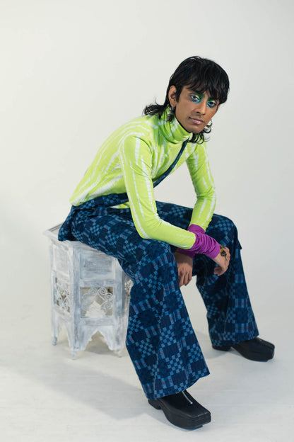 Acid Lime Churidaar Turtleneck