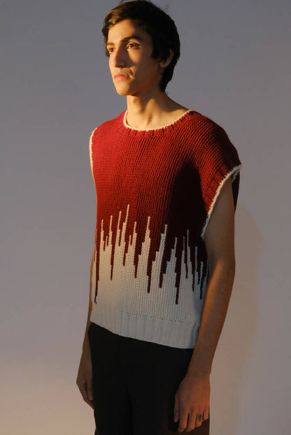 WINE RED IKAT VEST